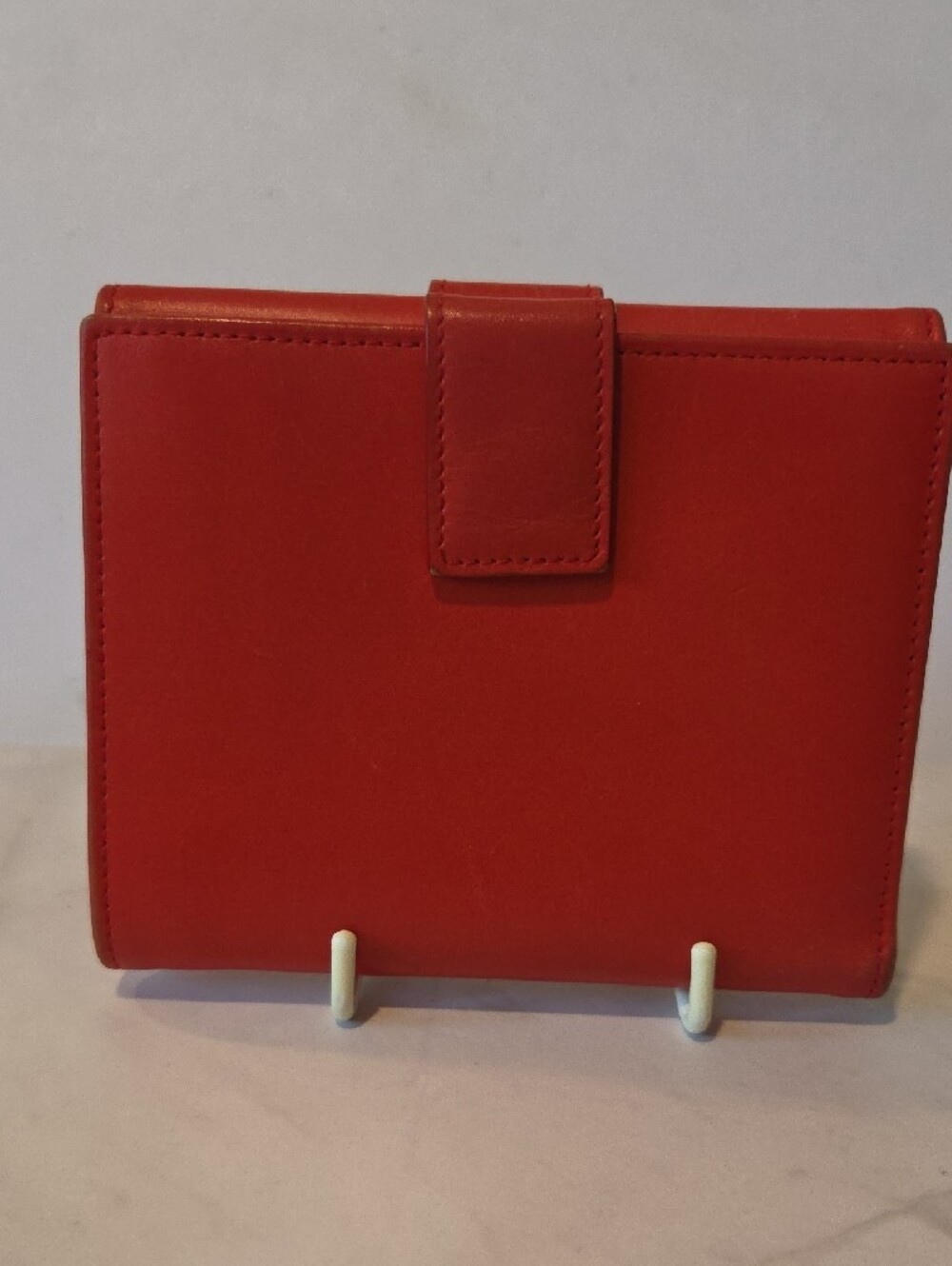 Salvatore Ferragamo Red Leather Compact Bifold Wallet with Silver Buckle - Picture 2 of 14